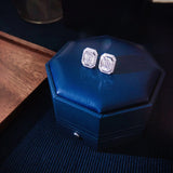 Leather Ring Earrings Box Double Solt Octagon - Viridian Green, Octagon Flannel Box - Engagement & Wedding Set Elegant Box Etsy