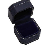Hexagon Velvet Leather Mini Ring Box - Sapphire Blue Engagement Wedding Keepsake Etsy