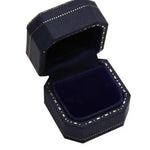 Sapphire Blue Velvet Leather Mini Ring Box Etsy