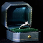 Hexagon Velvet Leather Mini Ring Box - Sapphire Blue Engagement Wedding Keepsake Etsy