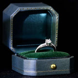 Hexagon Velvet Leather Mini Ring Box - Sapphire Blue Engagement Wedding Keepsake Etsy