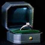 Sapphire Blue Velvet Leather Mini Ring Box Etsy
