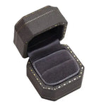 Sapphire Blue Velvet Leather Mini Ring Box Etsy