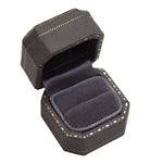Hexagon Velvet Leather Mini Ring Box - Sapphire Blue Engagement Wedding Keepsake Etsy