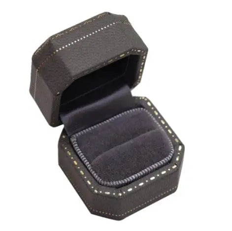 Hexagon Velvet Leather Mini Ring Box - Sapphire Blue Engagement Wedding Keepsake Etsy