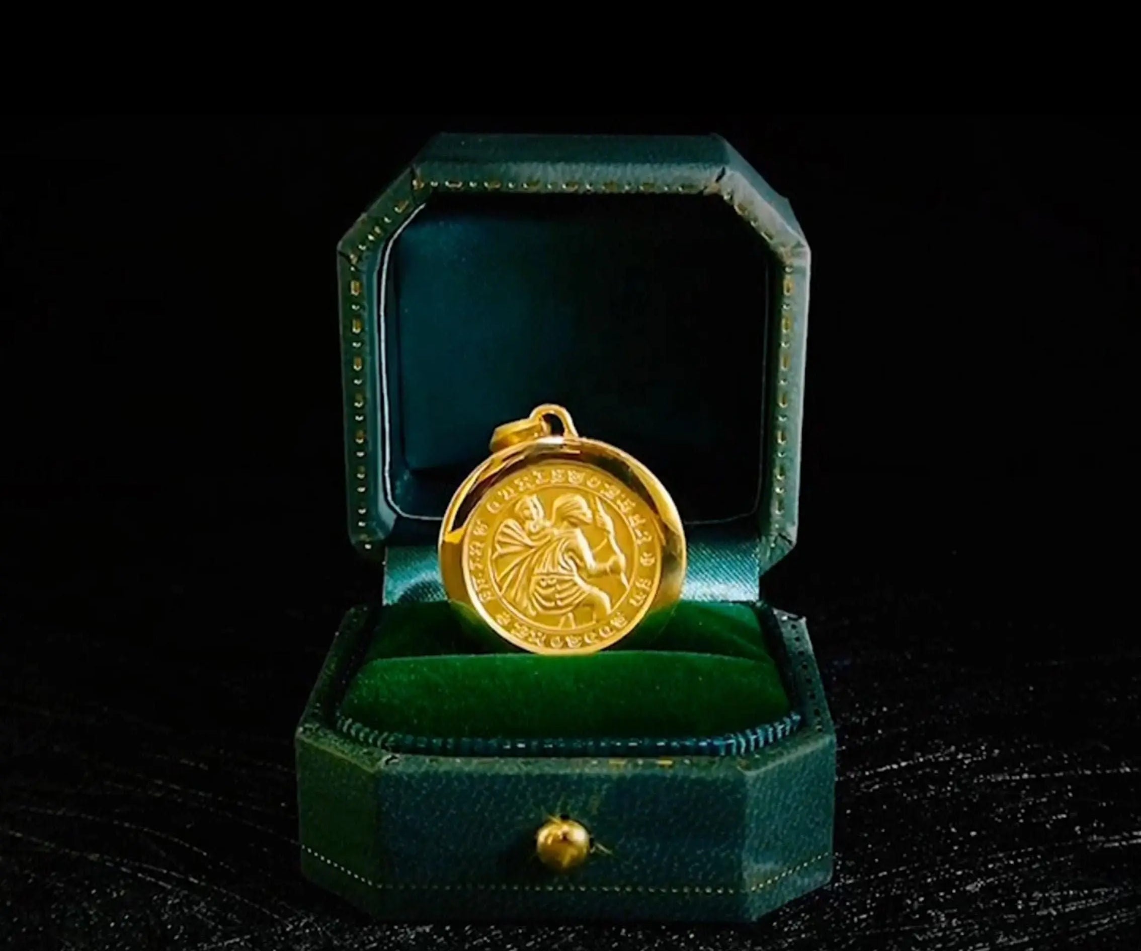 3+ Colors | Viridian Velvet Leather Mini Ring Box Hexagon Ring Box Handmade from Japan Engagement & Wedding Set Elegant Keepsake Box - LaCorserArtJewelry