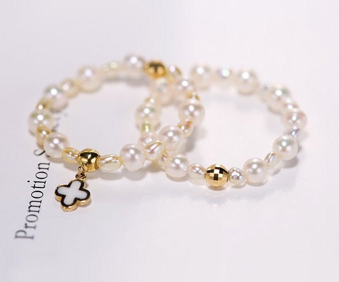 Natural Akoya Pearl Ring Handmade 18K Yellow Gold Golden Pearl Ring, Gift Idea, Band Ring, White Beaded Pearl Ring Etsy