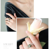Hollow Out Desgin Tahitian Peacock Green Pearl 18k Ring, 18K Solid White Gold Ring, Carved Ring, Valentine's Day Gift Idea for Her Etsy