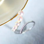 Akoya Pearl  Diamond Ring - 18K Yellow Gold White Pink Pearl Etsy