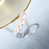 Akoya Pearl  Diamond Ring - 18K Yellow Gold White Pink Pearl Etsy