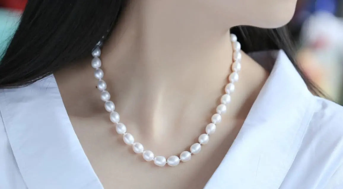 3+Color Freshwater Pearl Handmade 925 Silver Oval Purple Pearl Necklace, Freshwater Pearl Necklace, Pink Pearl, Golden Pearl Beaded Necklace Etsy