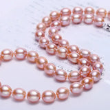 3+Color Freshwater Pearl Handmade 925 Silver Oval Purple Pearl Necklace, Freshwater Pearl Necklace, Pink Pearl, Golden Pearl Beaded Necklace Etsy