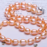 3+Color Freshwater Pearl Handmade 925 Silver Oval Purple Pearl Necklace, Freshwater Pearl Necklace, Pink Pearl, Golden Pearl Beaded Necklace Etsy