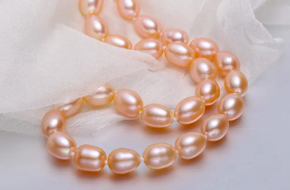 3+Color Freshwater Pearl Handmade 925 Silver Oval Purple Pearl Necklace, Freshwater Pearl Necklace, Pink Pearl, Golden Pearl Beaded Necklace Etsy