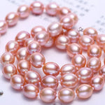 3+Color Freshwater Pearl Handmade 925 Silver Oval Purple Pearl Necklace, Freshwater Pearl Necklace, Pink Pearl, Golden Pearl Beaded Necklace Etsy