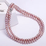 5A+ High Luster Pink Purple Pearl Handmade Silver 925 Beaded Pearl Necklace, Freshwater Pearl Choker, Pink Pearl, Beaded Choker, Gift Idea - LaCorserArtJewelry