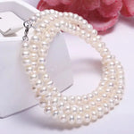 5A+ High Luster White Pearl Handmade Silver 925 Beaded Pearl Necklace, Freshwater Pearl Choker, Pink Pearl, Beaded Choker, Gift Idea Etsy