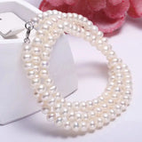 5A+ High Luster White Pearl Handmade Silver 925 Beaded Pearl Necklace, Freshwater Pearl Choker, Pink Pearl, Beaded Choker, Gift Idea Etsy