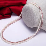 5A+ High Luster Pink Purple Pearl Handmade Silver 925 Beaded Pearl Necklace, Freshwater Pearl Choker, Pink Pearl, Beaded Choker, Gift Idea - LaCorserArtJewelry