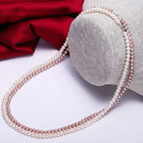 5A+ High Luster Pink Purple Pearl Handmade Silver 925 Beaded Pearl Necklace, Freshwater Pearl Choker, Pink Pearl, Beaded Choker, Gift Idea - LaCorserArtJewelry