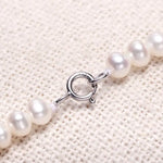 5A+ High Luster White Pearl Handmade Silver 925 Beaded Pearl Necklace, Freshwater Pearl Choker, Pink Pearl, Beaded Choker, Gift Idea Etsy