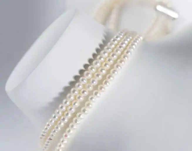 5A+ High Luster White Pearl Handmade Silver 925 Beaded Pearl Necklace, Freshwater Pearl Choker, Pink Pearl, Beaded Choker, Gift Idea Etsy
