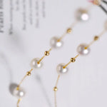 5A+ High Luster White Pearl Handmade 18k Solid Yellow Gold Necklace, Freshwater Pearl Choker, White Pearl, Beaded Choker, Gift Idea Etsy