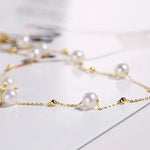 5A+ High Luster White Pearl Handmade 18k Solid Yellow Gold Necklace, Freshwater Pearl Choker, White Pearl, Beaded Choker, Gift Idea Etsy