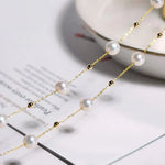 5A+ High Luster White Pearl Handmade 18k Solid Yellow Gold Necklace, Freshwater Pearl Choker, White Pearl, Beaded Choker, Gift Idea Etsy