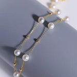 5A+ High Luster White Pearl Handmade 18k Solid Yellow Gold Necklace, Freshwater Pearl Choker, White Pearl, Beaded Choker, Gift Idea Etsy