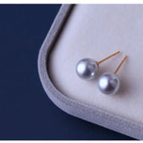 18K Yellow Gold Madama Pearl Earrings - AAA Silver Pearl Etsy