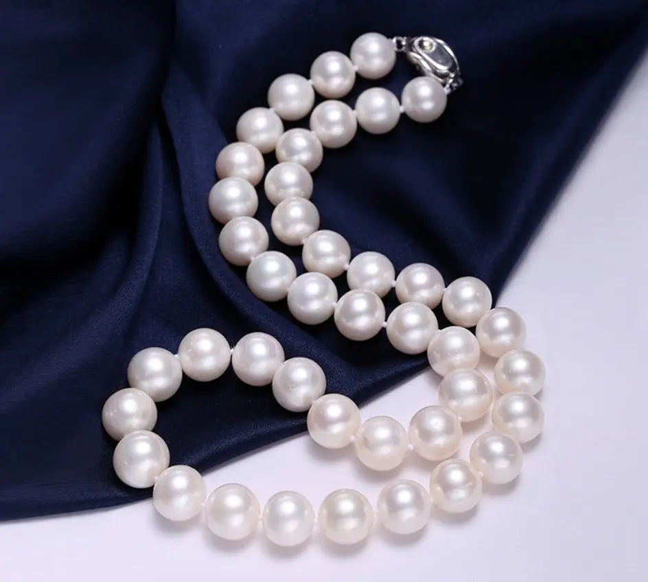 11mm Natural High Luster White Pink Pearl Handmade Silver 925 Beaded Pearl Necklace, Freshwater Pearl Choker, Akoya Pearl, Beaded Choker Etsy