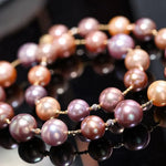 5A+ 13mm Huge Colorful Pearl 14k Solid Yellow Gold Beaded Pearl Necklace, Freshwater Purple Pink Pearl Etsy