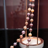 5A+ 13mm Huge Colorful Pearl 14k Solid Yellow Gold Beaded Pearl Necklace, Freshwater Purple Pink Pearl Etsy