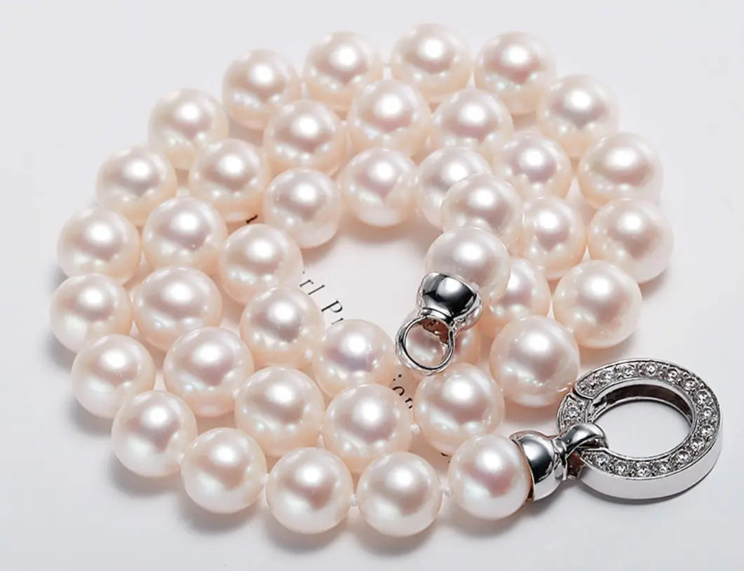 12mm Freshwater Pearl Necklace - Silver 925 Strand Choker Etsy
