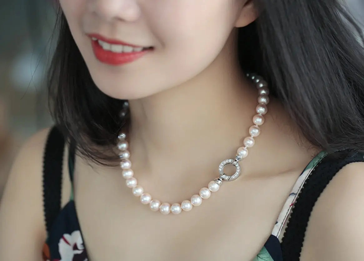 12mm Freshwater Pearl Necklace - Silver 925 Strand Choker Etsy