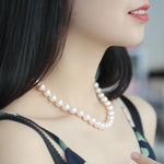 12mm Freshwater Pearl Necklace - Silver 925 Strand Choker Etsy