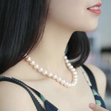 12mm Freshwater Pearl Necklace - Silver 925 Strand Choker Etsy