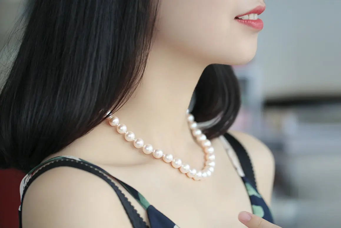 12mm Freshwater Pearl Necklace - Silver 925 Strand Choker Etsy