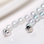 AAA+ Natural Akoya Silver Pearl Necklace - 7mm Grey Pearl Strand Etsy