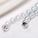 AAA+ Natural Akoya Silver Pearl Necklace - 7mm Grey Pearl Strand Etsy
