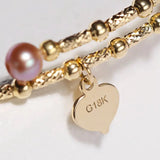 Colorful Purple Pearl Strand Bracelet - 18K Yellow Gold Etsy