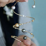 9mm Tahitian & Golden Pearl Bracelet - 18K Yellow Gold Etsy