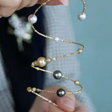 9mm Tahitian & Golden Pearl Bracelet - 18K Yellow Gold Etsy