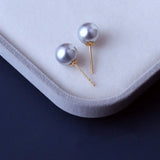 18K Yellow Gold Madama Pearl Earrings - AAA Silver Pearl Etsy