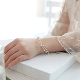5A+ Natural Golden Pearl 3.5-6.5mm Handmade 18K Yellow  Gold Bracelets, Seawater Pearl, Gift for Her, Golden Pearl, Gift Idea Etsy