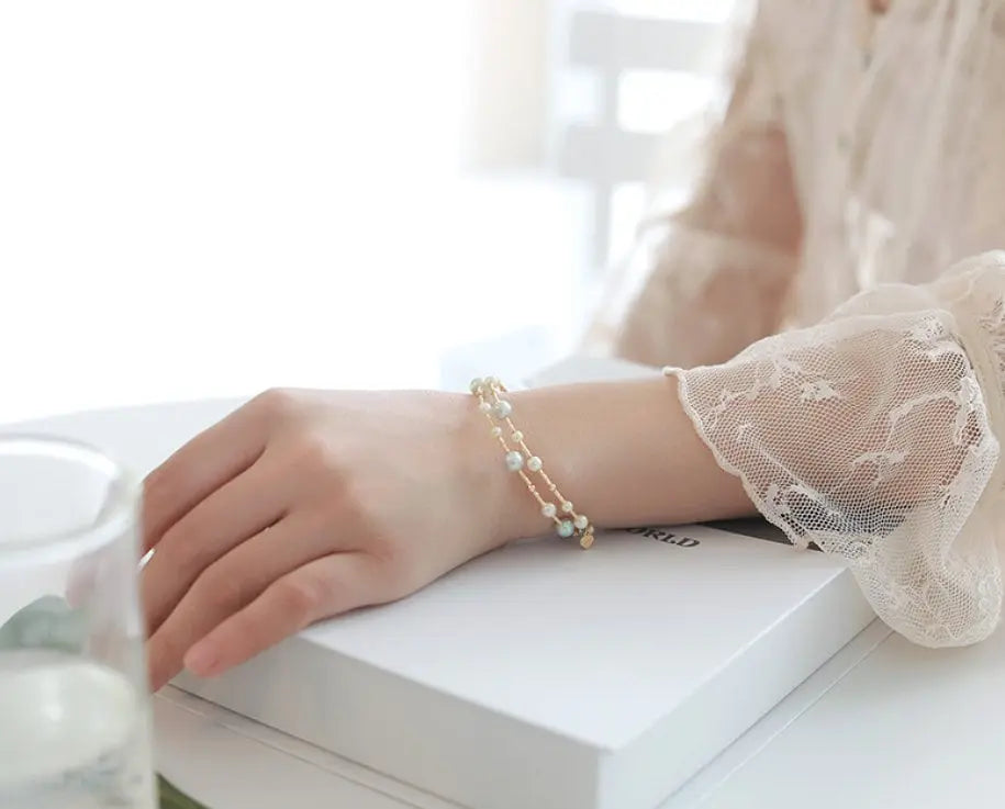 AAA+ High Luster Akoya Pearl Strand Bangles - 18K Yellow Gold Etsy