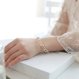 AAA+ High Luster Akoya Pearl Strand Bangles - 18K Yellow Gold Etsy