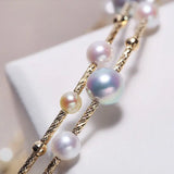 5A+ Natural Golden Pearl 3.5-6.5mm Handmade 18K Yellow  Gold Bracelets, Seawater Pearl, Gift for Her, Golden Pearl, Gift Idea Etsy