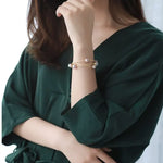 AAA+ Pink Purple Pearl Strand Bracelet - 18K Yellow Gold Etsy